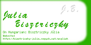 julia bisztriczky business card